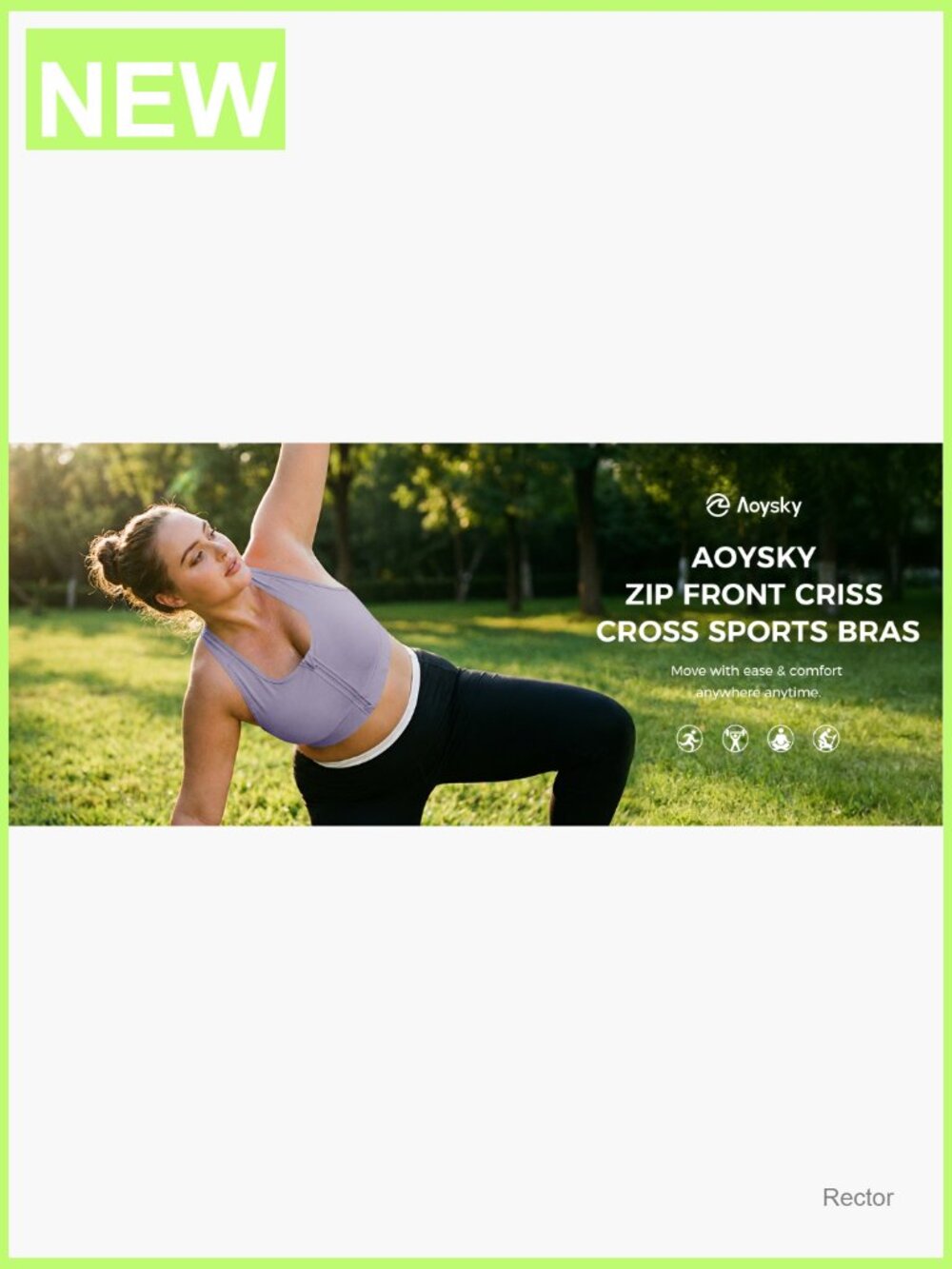 Front Zip Criss Cross Sports Bra with Removable Pads for Women Workout - Picture 6 of 6